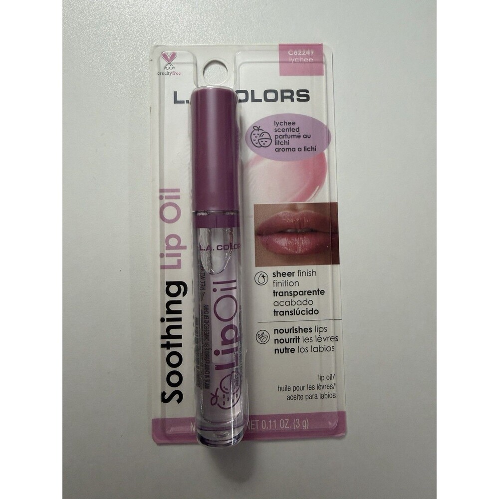 L.A. Colors Soothing Lip Oil Lychee Sheer 0.11 oz NEW Lip Care Gloss